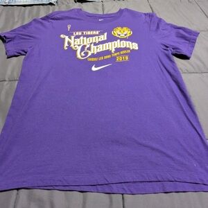 LSU 2019 College Football National Champions Purple Unisex T-shirt Size Large